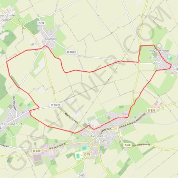 Avesnes-le-Comte, Noyelle-Vion, Manin, Beaufort-Blavincourt GPS track, route, trail