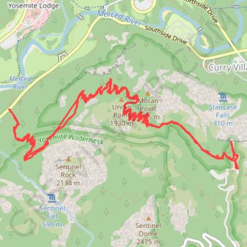 Four Mile Trail, Yosemite (Californie) GPS track, route, trail