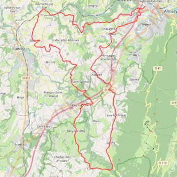 Cran Gevrier - Rumilly - Alby - Cusy - Montagny GPS track, route, trail