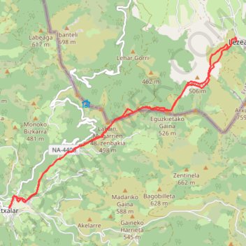Sare - Etchalar GPS track, route, trail