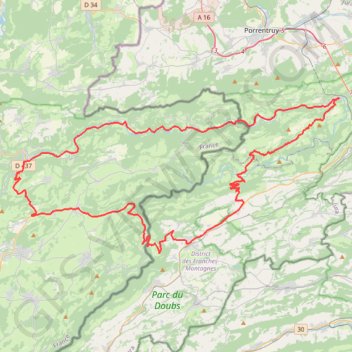 Le Franco-Suisse - Doubs GPS track, route, trail