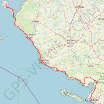 La Rochelle (17000), Charente-Maritime, Nouvelle-Aquitaine, France - Noirmoutier-en-l'Île (85330), Vendée, Pays de la Loire, France GPS track, route, trail
