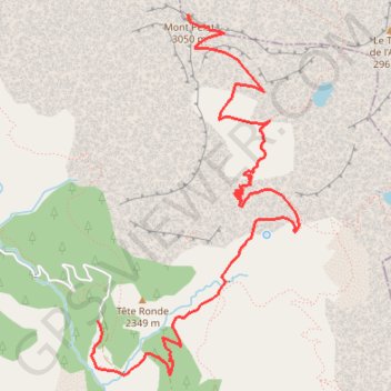 Montée du Mont Pelat GPS track, route, trail