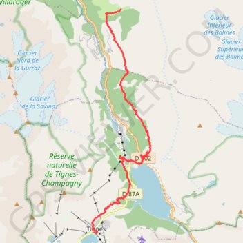 Via Alpina - Le Monal > Le Lac de Tignes GPS track, route, trail