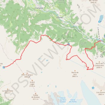 Cabane de Mille - Fionnay GPS track, route, trail