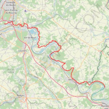 GR2 de Vetheuil à Tourville GPS track, route, trail