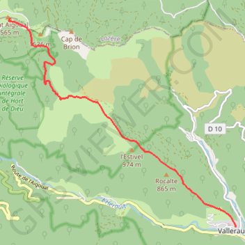 Mont Aigoual 1er jour GPS track, route, trail