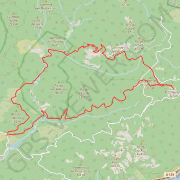 Esterel-Pic d' Aurelle depuis Col de Belle Barbe GPS track, route, trail