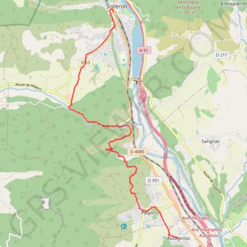 Sisteron - Aubignosc GPS track, route, trail