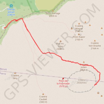 Bourg-Murat - Belvédère du Cratère Dolomieu GPS track, route, trail