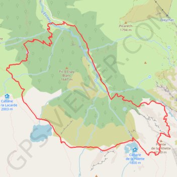 Les étangs de la Piéde, Hillette et Alet par le cirque de Cagateille GPS track, route, trail