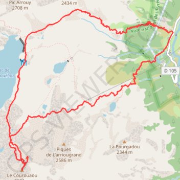 Pic Cadier, Courouaou et Lac de Migouléou GPS track, route, trail