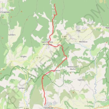 GR6 Forcalquier - Refuge de Lure GPS track, route, trail
