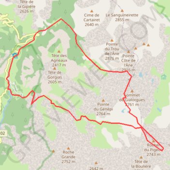 Estenc, Cime de Pal, col de la Roche Trouée GPS track, route, trail
