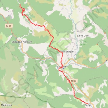 La Voie Impériale : Senez - Chaudon-Norante GPS track, route, trail