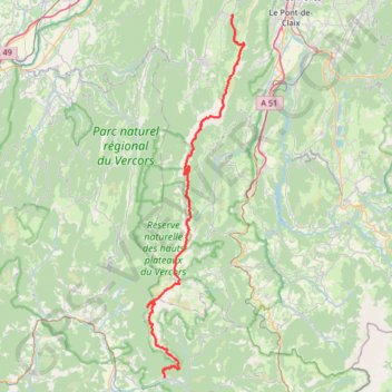 Traversée du Vercors GPS track, route, trail