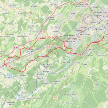 Le Grand Ouest de Besançon GPS track, route, trail