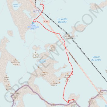 La Tour Ronde, couloir Gervasutti (Mont Blanc) GPS track, route, trail