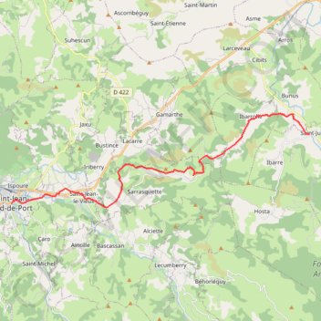 Chemin du Piémont Pyrénéen - De Saint-Just-Ibarre à Saint-Jean-Pied-de-Port GPS track, route, trail