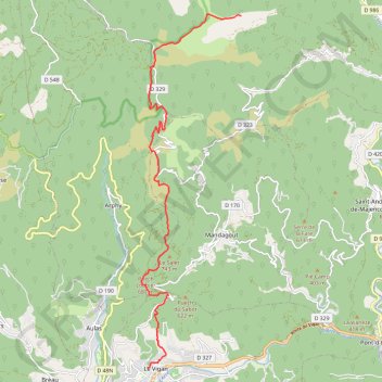 Le Vigan GPS track, route, trail