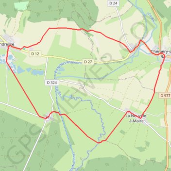 De Chémery-sur-Bar à La Neuville par Vendresse GPS track, route, trail