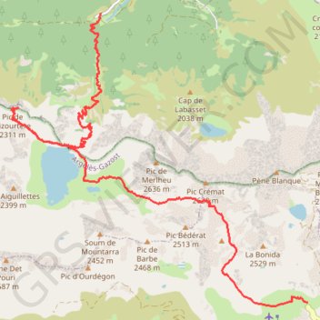 Col d'Aoube - lac Bleu - Chiroulet GPS track, route, trail