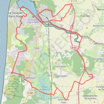 De Sorrus au Touquet GPS track, route, trail