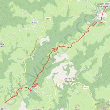 De Saint Chely d'Aubrac a Saint Come d'olt GPS track, route, trail