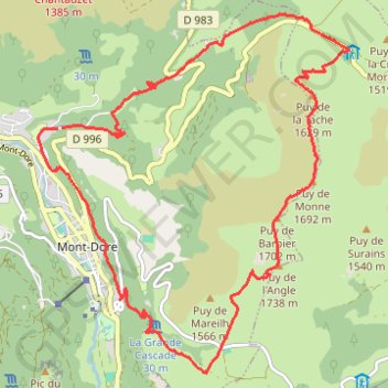 Randonnée des Cascades GPS track, route, trail