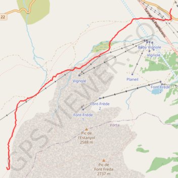 Pic de les Valletes GPS track, route, trail