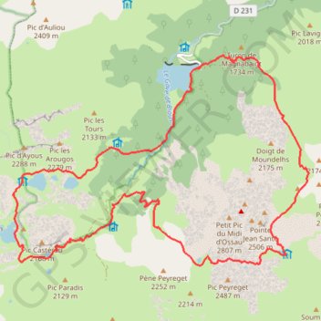 Tour Ossau et Ayous - Gabas - boucle GPS track, route, trail