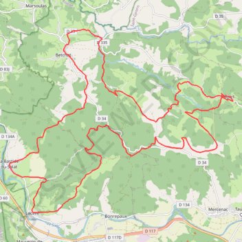 Forêt de Betchat GPS track, route, trail