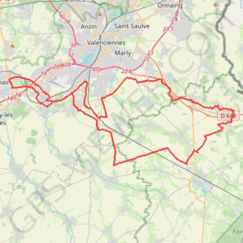 Direction Le Quesnoy - Denain GPS track, route, trail