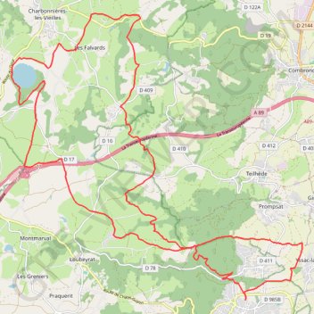 Châtel-Guyon - Gour de Tazenat GPS track, route, trail