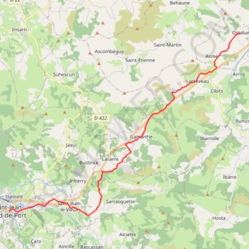 Ostabat-Asme - Saint-Jean-Pied-de-Port GPS track, route, trail