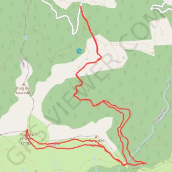 Puig de l'Estella et Tour de Batère depuis le Col de Palomère GPS track, route, trail