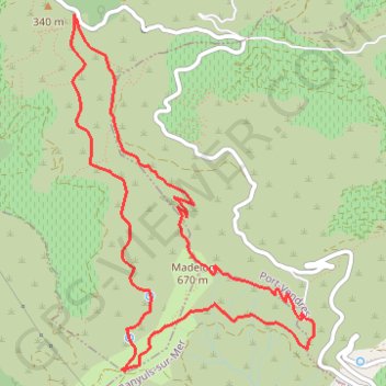 Col de la Serra - Tour Madeloc GPS track, route, trail