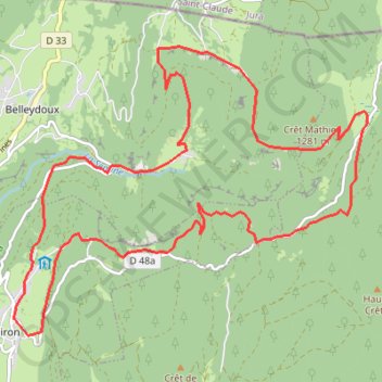 Roches d'Orvaz et roche de la Fauconnière GPS track, route, trail
