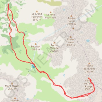Pointe de Terre Rouge GPS track, route, trail