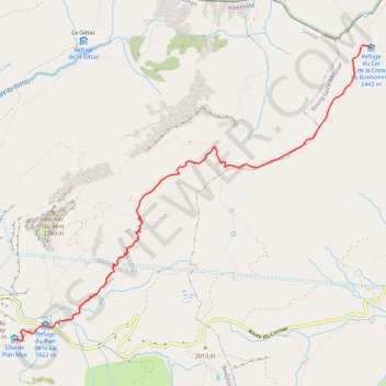 Plan Mya - Refuge du Col de la Croix-du-Bonhomme GPS track, route, trail