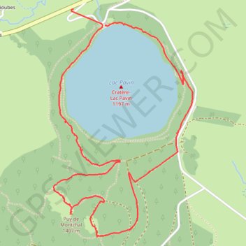 Lac Pavin (près de Besse) GPS track, route, trail