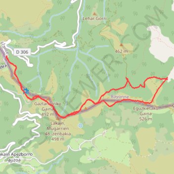 Lizarrieta - palombières GPS track, route, trail