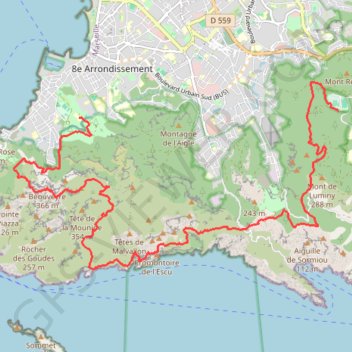 Trail des Calanques 2024 Marseilleveyre GPS track, route, trail
