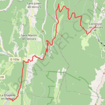 Grande Traversée des PréAlpes : Corrençon-en-Vercors - La Chapelle-en-Vercors GPS track, route, trail