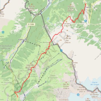 TMB Trient à refuge la Boerne GPS track, route, trail