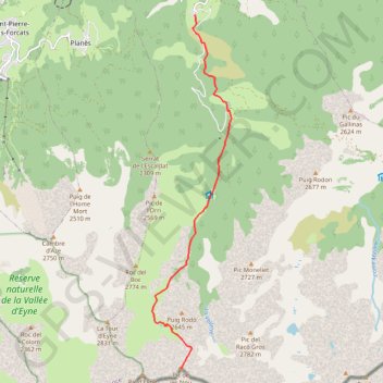 Pic de les Nou Fonts GPS track, route, trail