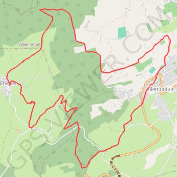 Balade de Villemontais à Notre-Dame-de-la-Salette GPS track, route, trail