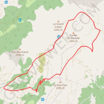 Tour du Dzonfié GPS track, route, trail