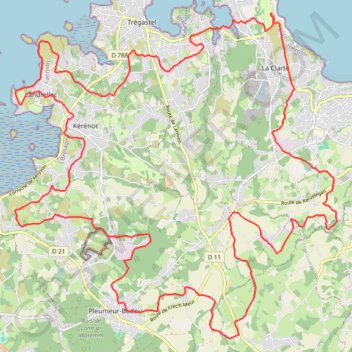 La Côte de granit rose et son arrière pays GPS track, route, trail