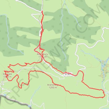 Arthaburu, Errozate, Arranohegi en circuit depuis le col d'Arthé GPS track, route, trail